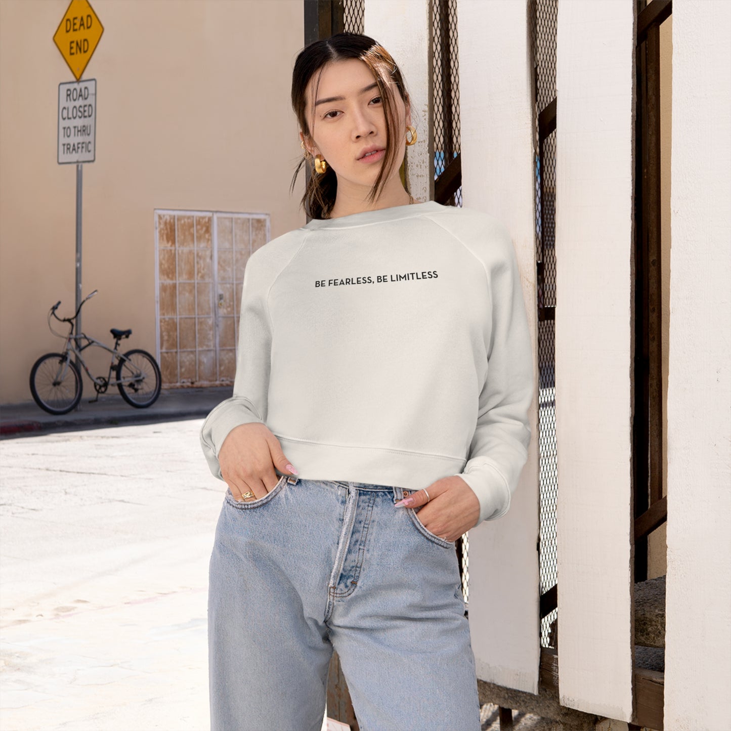 Be Fearless, Be Limitless Cropped Fleece Pullover